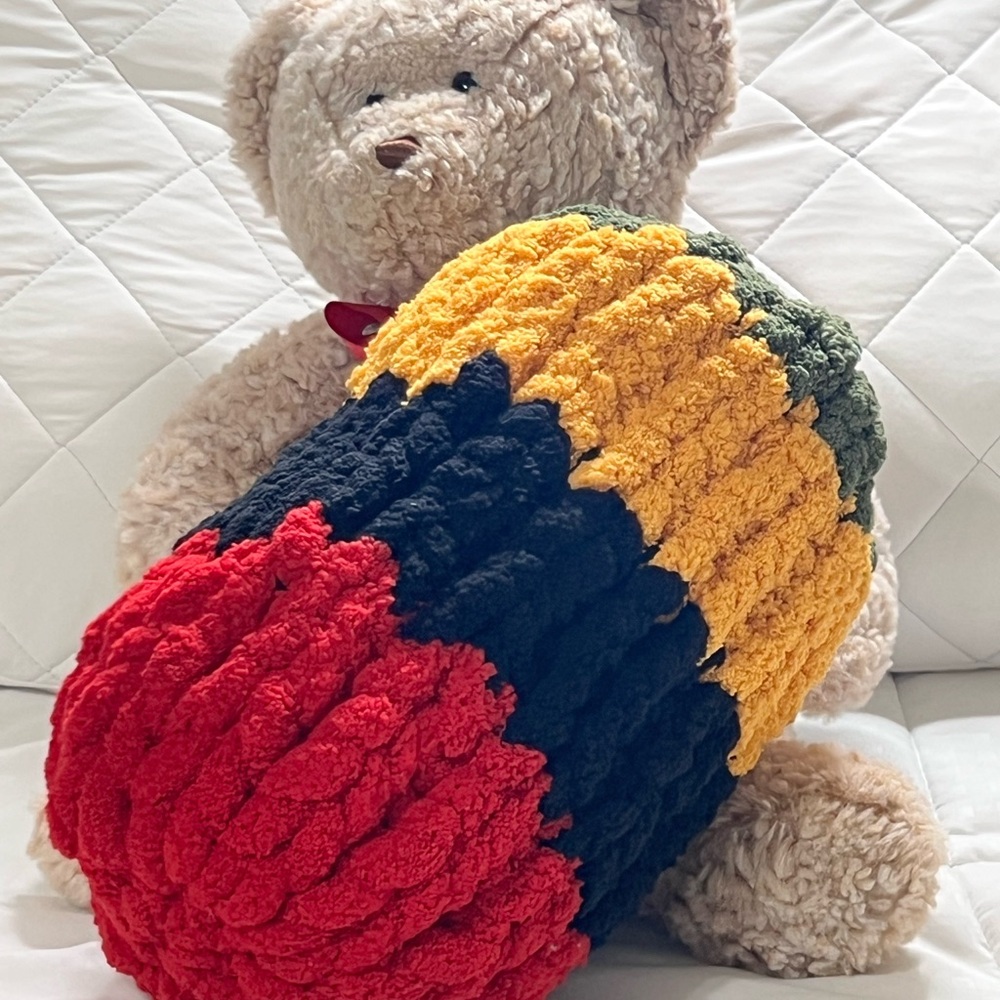 Colorful Knitted Pillow